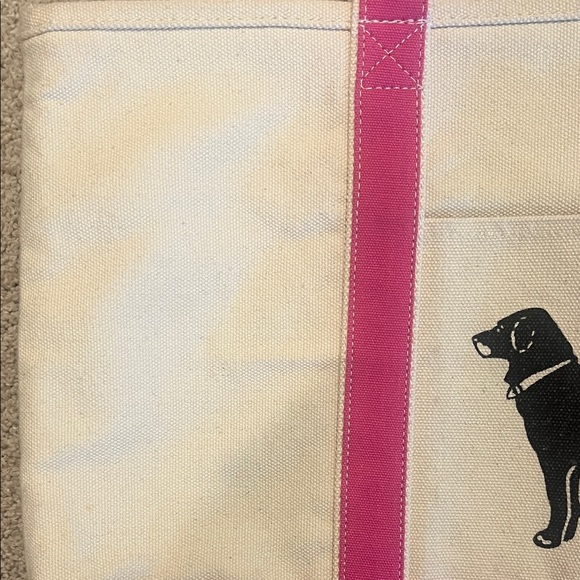 The Black Dog Pink and Cream Canvas Tote/Shoulder Bag - Picture 5 of 10